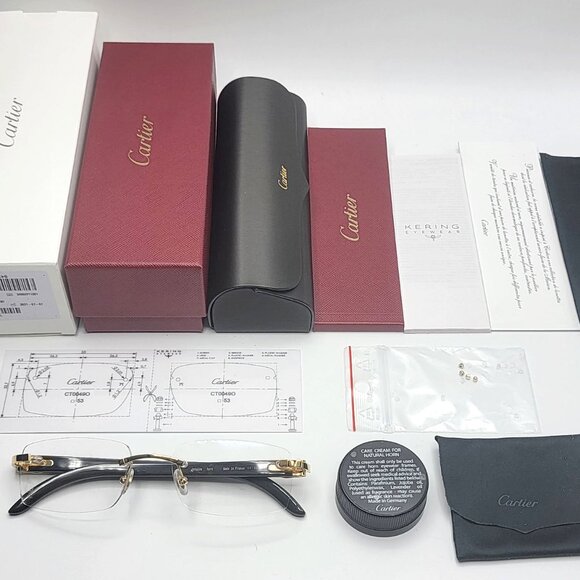 NEW! Cartier Black Buffalo Horn Glasses CT00490 - Picture 2 of 15